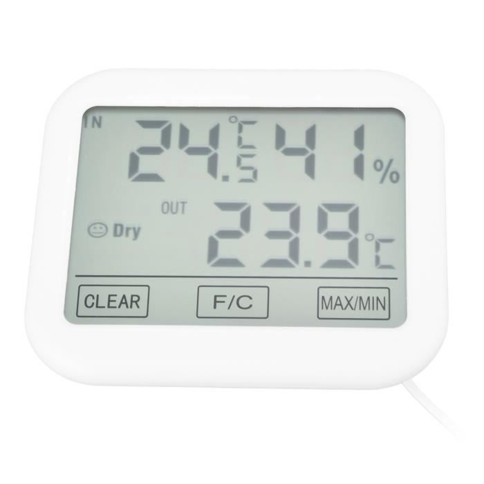 Thermomètre Hygromètre Intérieur/extérieur Sans Pile - Mini, Avec Code Couleur Confort - Pour Maison, Jardin, Voiture (Doré)