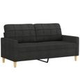 Divan - Sofa Moderne Canapé à 2 places - Noir 140 cm Tissu 22,7Kg, FR2023-1