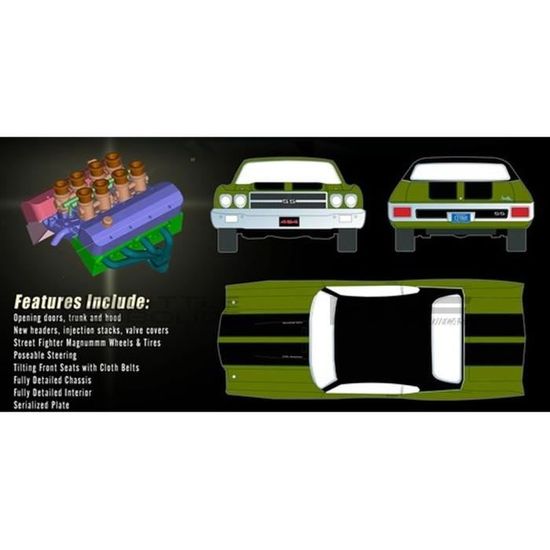 Modèle Réduit Chevrolet Chevelle SS 1970 Restomod Vert - Échelle 1:18 Acme - Neuf, Portes Ouvrantes