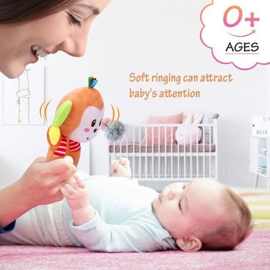 2 Hochets Bébé Ballery - Noir Et Blanc Sensoriels - Peluche Douce 0-12 Mois - Développement Précoce