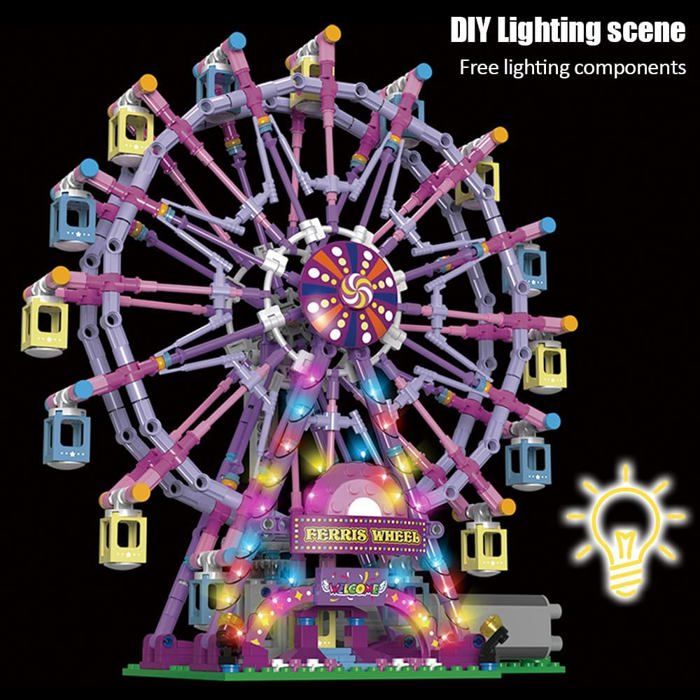 LUMIBRICKS Ensembles de construction cyberpunk avec lumières LED, Tour de jeu 2580 pièces et Commissariat de ville néon 1716 pièces, Kit de blocs de construction modulaires pour adultes et adolescents