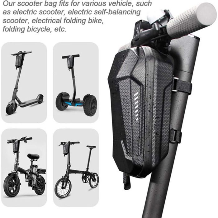 YARNOW Sacoche étanche Pour Trottinette électrique – Rangement Guidon, Coque Rigide, Pour Téléphone Et Outils, Noir 28x16x12 Cm