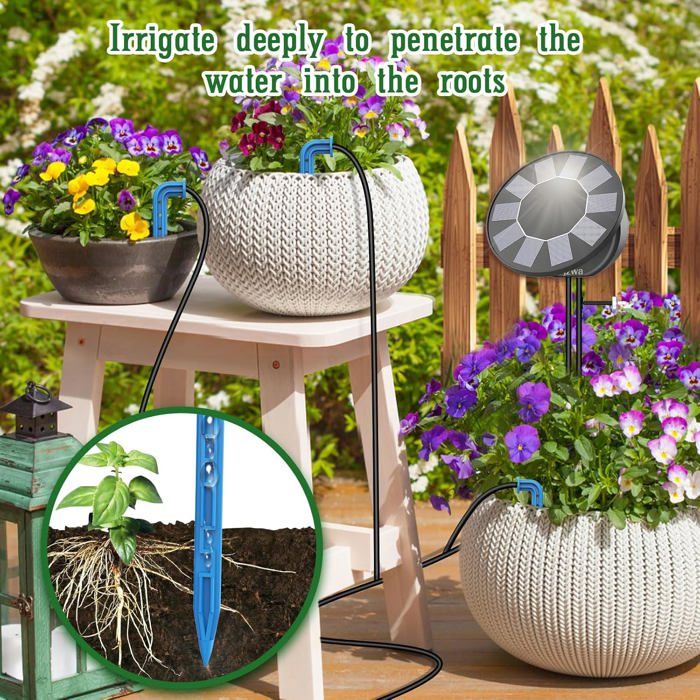 Kit Arrosage Automatique Solaire 2026  Goutte  Goutte Programmateur 10M  Tuyau  Plante Balcon Jardin Intrieur - Cdiscount Jardin