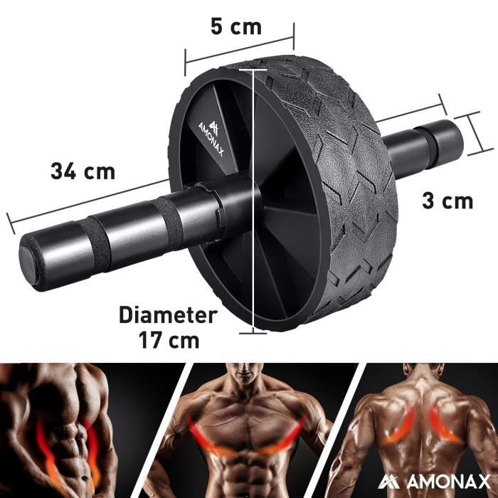 Pack Fitness 5 En 1 : Roue Abdominale + Poignées Pompe + Corde à Sauter + Barre Souple