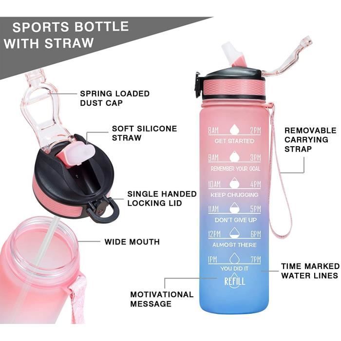 Gourde Isotherme ION8 – Acier Inoxydable 1L – Rouge – Bouchon Flip-top – Étanche Et Sans BPA