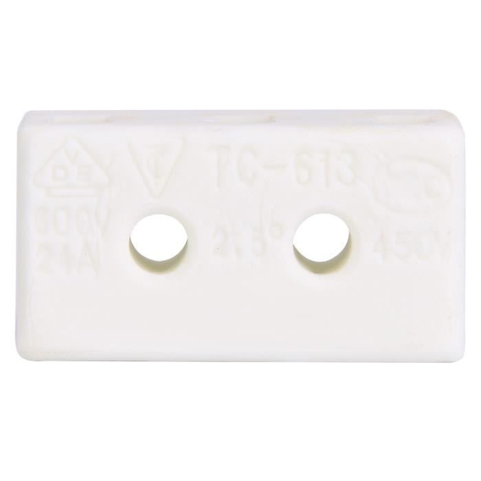 Lot De 2 Borniers Céramique Double Rangée 2 Positions - 16A, Marque Uxcell, Neufs