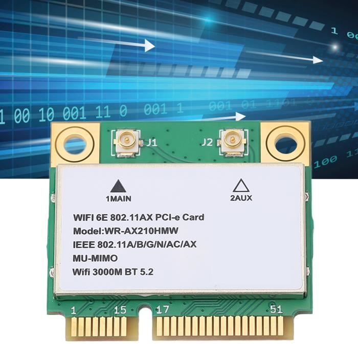 Carte Réseau Fil 5374M WIFI 6E 5G Triple Bande Gigabit 6GHz Bande PCB
