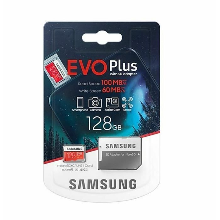 Samsung Carte Micro SD Evo Plus 128 Go adaptateur SD Classe 10 U3 60Mb s version 2020 Cdiscount Appareil Photo