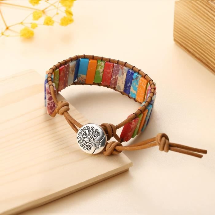 Bracelet « 7 Chakras harmonisés » en pierres naturelles Bracelet « 7 Chakras harmonisés » en pierres naturelles