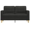 Divan - Sofa Moderne Canapé à 2 places - Noir 140 cm Tissu 22,7Kg, FR2023-2