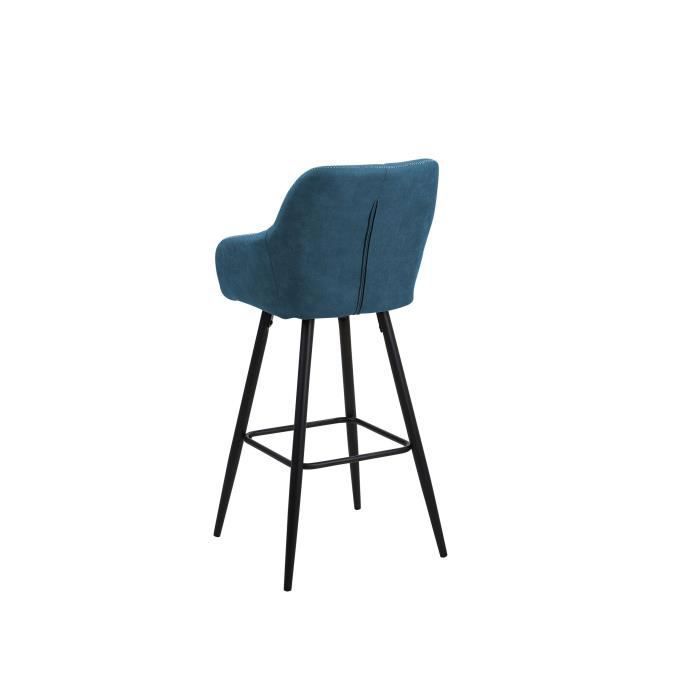 Lot de 2 chaises pour îlot central 66 cm en cuir synthétique gris Texas | Maisons du Monde
