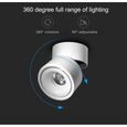 12W LED Spots de plafond, Plafonnier Réglable 360° Éclairage tournante et de surface COB LED Aluminium Lampe murale ,Blanc froid-3