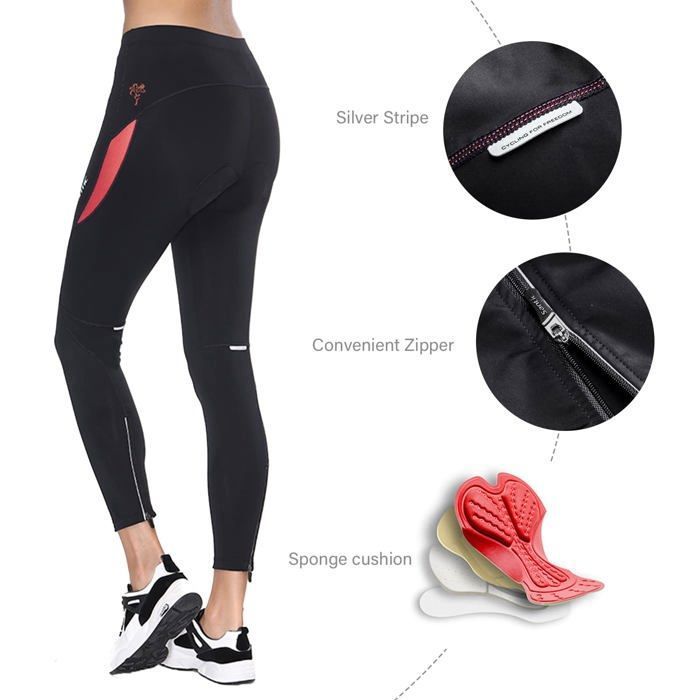 Santic unknown Pantalon Cycliste Femme Rembourre Pantalon Velo Pantalon Cyclisme Longues avec Coussin pour Femme Parni Cdiscount Sport