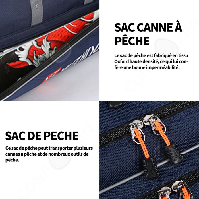 Sac à Dos De Pêche - Brown - Support De Canne - Nylon Résistant à L'eau - Conception Innovante