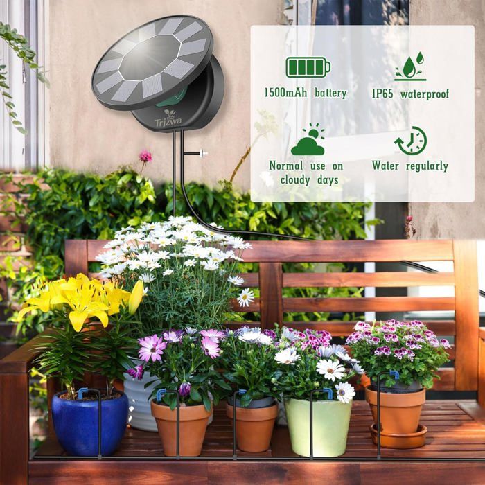 Kit Arrosage Automatique Solaire 2026  Goutte  Goutte Programmateur 10M  Tuyau  Plante Balcon Jardin Intrieur - Cdiscount Jardin