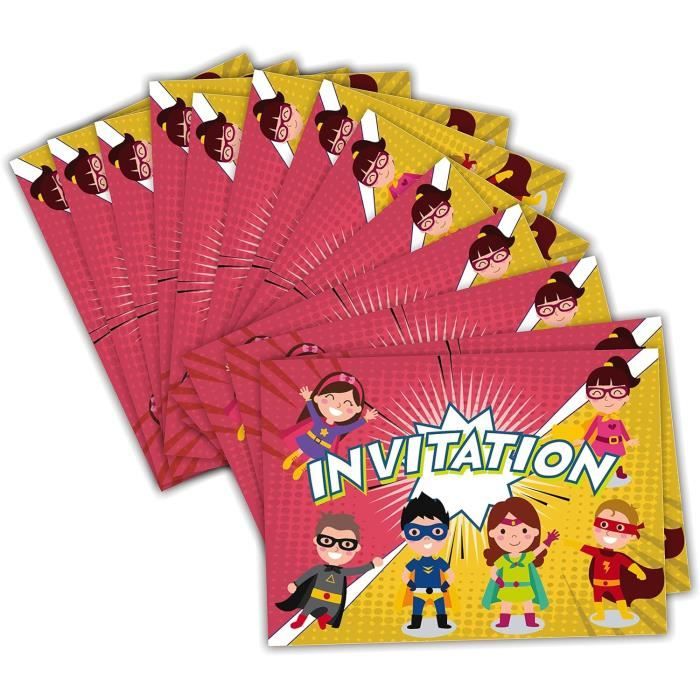 Lot De 12 Cartes D'Invitation Pour Anniversaire, Partie, Fête Cartons  D'Invitation En Français Motif[u5915]