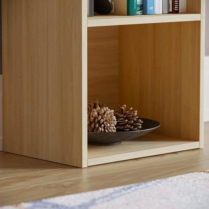 URBN LIVING Étagère Cubes Bois Design - 1 à 4 Niveaux, Effet Chêne - Rangement Salon, Bureau, Chambre