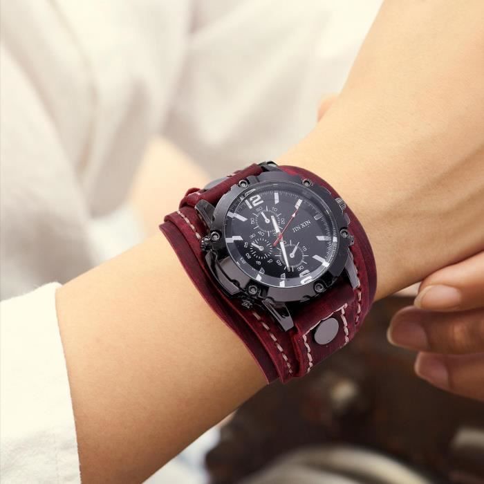 Montre homme deals bracelet large