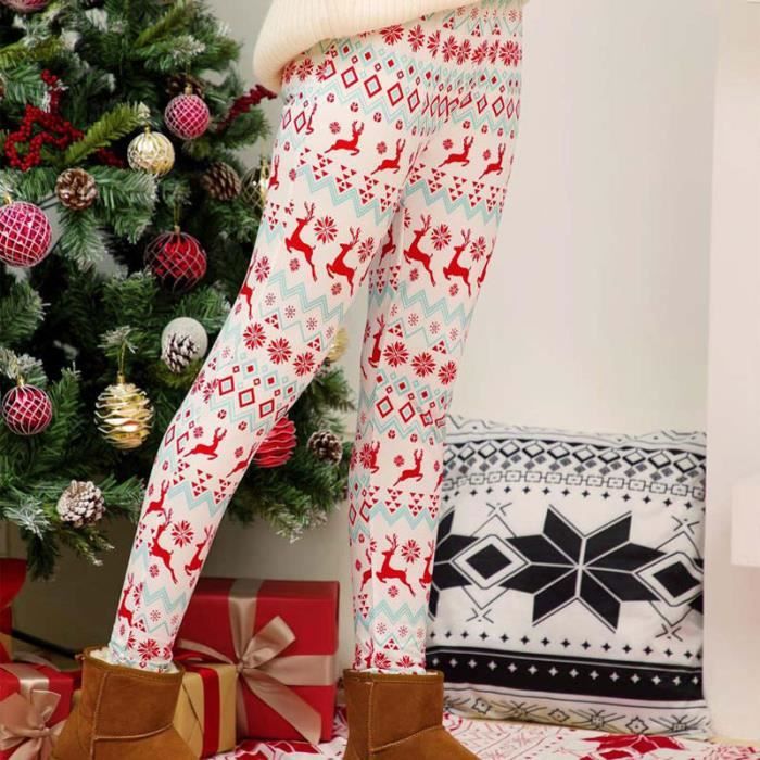 PANTALON Leggings de no l longs pour femmes pantalons d