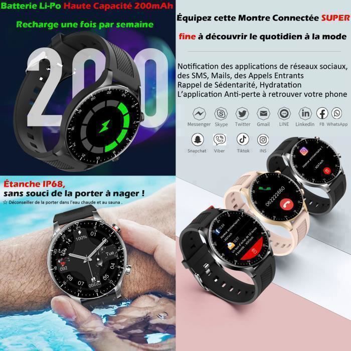 Montre Connect e Homme XTRADITECH Super Fine 9 mm Grand Bo tier