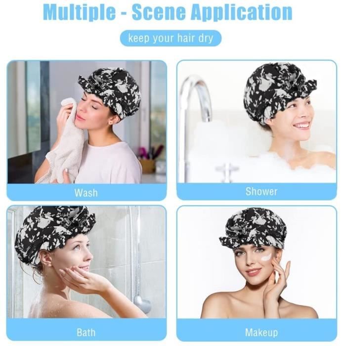 Bonnet de douche élastique réutilisable pour femme, bonnet de