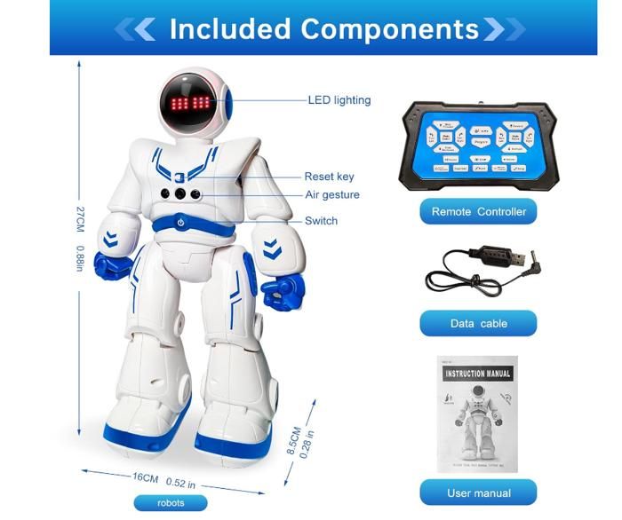 Jouets robots pour enfants, kits de robots télécommandés avec détection de gestes intelligents, cadeaux éducatifs de Noël et d'anniversaire pour garçons et filles de 4, 5, 6, 7, 8, 9, 10, 11