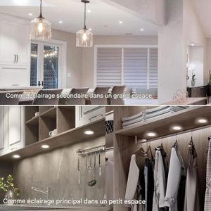 Spots LED LEDLUX Encastrables - Lot De 4 - 3W 12V/24V - Trou 50mm - 6000K Argent