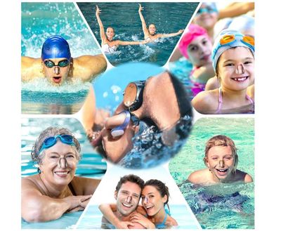 SAIIURV Lot De 6 Pince-Nez Silicone + Bouchons D’Oreilles – Protection Natation Piscine, Mer, Bain