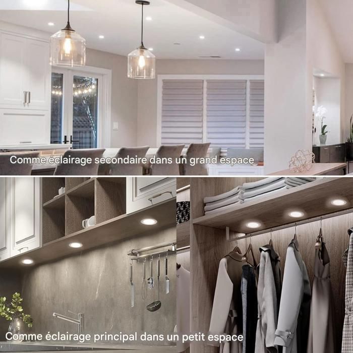 Lot De 15 Spots LED Encastrables Extra Plats - 3W/4W, Blanc Chaud 3000K, Alu, IP20, Neuf