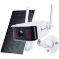 Ctronics 1080P Caméra Surveillance WiFi Exterieure Solaire avec Panneau Solaire Caméra IP sur Batterie Rechargeable 10400mAh-0