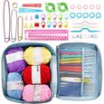 Kits de Crochet 66 Pièces,Aiguilles Crochet Kit, Set Crochet Tricot Ergonomique et Antidérapant avec Accessoires et Sac Tricot-0