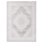 UN AMOUR DE TAPIS Tapis oriental 120x160 rectangle gris clair tissé motif ancestral LYN7 FALAN