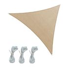 Voile d'ombrage triangulaire beige - MOBILI REBECCA - 5x5x5 m - Polyéthylène Hdpe anti-UV