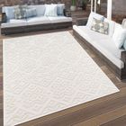 Paco Home Tapis Exterieur Terrasse Balcon Tapis Cuisine Ornements Scandinave 3D Crème 80x150 cm