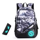 SWAREY Sac à Dos Scolaire Cartable Sacs école Collège Monstre Sac Dos Garçons Filles Sac de Camping Sac Voyage nuit lumineux+Sac Crayon