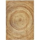 THE DECO FACTORY Tapis salon en jute tressé main motif rond naturel 120x170