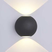 Applique Murale Noire Design LED Double Faisceau IP54 6W - SILUMEN - Chambre - Métal