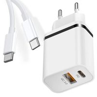 Chargeur Secteur Mural 2 Ports [PD+QC3.0] + Câble USB-C pour Xiaomi 12 12X 12 Pro 12 Lite 12T Pro