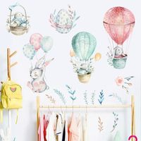 Autocollant - sticker mural décoratif, auto-adhésif pour chambre d'enfant, de bébé et de jeux, au motif d'aquarelle et d’animaux
