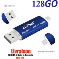 Clé USB 128 GO 2 en 1 Micro Usb Drive Pour Android Smartphones Tablette PCs 100 % Réel 2.0