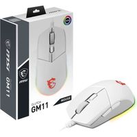 MSI CLUTCH GM11 WHITE Souris Gaming - Capteur Optique 5000 DPI, Symetrique, Switches OMRON 10M+ Clics, 6 Boutons, Latence 1ms