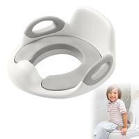 UISEBRT Siège de Toilette pour Enfant avec Poignée de Coussin et Dossier Réducteur WC pour Entraînement des Toilettes Blanc et Gris