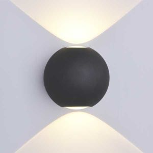 APPLIQUE EXTÉRIEURE Applique Murale Noire Design LED Double Faisceau IP54 6W - SILUMEN - Chambre - Métal