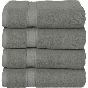 Hôtel Qualité Gris Argenté À Rayures Souple Zero Twist 100% Coton 600 Gsm Serviette De Bain