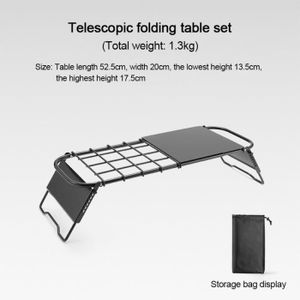 TABLE DE CAMPING Ensemble de table - Table de camping pliante à grille rétractable, mini réchaud T1, support rapide, réglable,