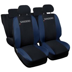 HOUSSE DE SIÈGE Lupex Shop Housses de siège auto compatibles pour Sandero Noir Blue Foncè