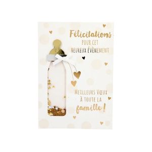 CARTE DE VOEUX FELICITATIONS NAISSANCE BEBE (FILLE) *