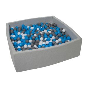 PISCINE À BALLES Piscine à balles pour enfant - Velinda - 24183 - 120x120 cm - 1200 balles blanc, bleu, gris