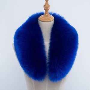ECHARPE - FOULARD bleu 65cm Manteau À Col En Fourrure Pour Hommes Et