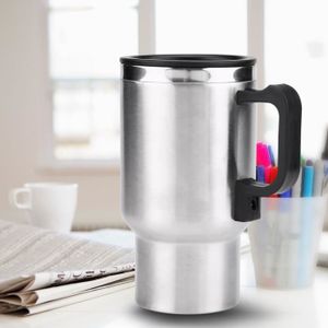ETbotu Chauffant Auto Mug de Voyage 453,6 Gram 12 V Allume-Cigare Porte-gobelet Véhicule de Voiture Tasse à café en Acier Inoxydable avec Chargeur 